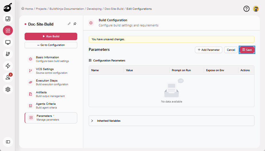 build-configuration-parameters-tab-delete-save-button