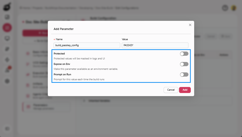 build-configuration-paramter-optional-values
