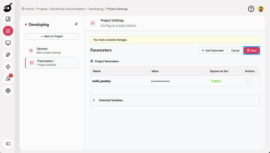 project-parameter-save-button